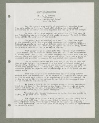 Staff Relationships, page 1