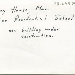 Norway House Indian Residential School : new building under construction