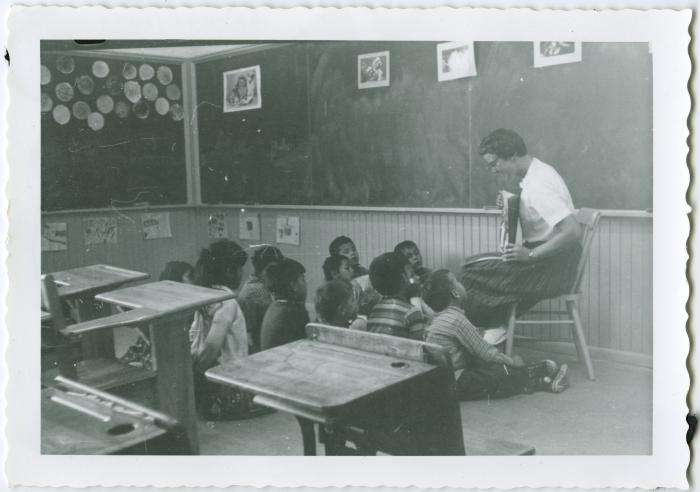 [Storytime at Norway House Indian Residential School]