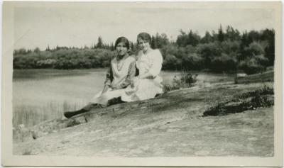 My sister [Nellie Long?] and an Indian girl named Nellie Queskakapaw, Norway House