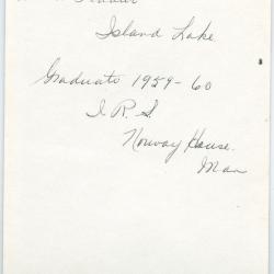 [Graduating student, Ruth Fiddler of Island Lake holding an award, Norway House Indian Residential School]