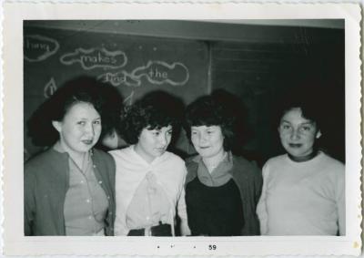 Four Indian students at I.R.S., Norway House : they were my teachers for the beginners