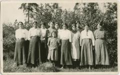 [Older girls from Poplar River attending the Indian Boarding School at Norway House]
