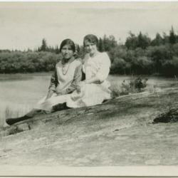 My sister [Nellie Long?] and an Indian girl named Nellie Queskakapaw, Norway House