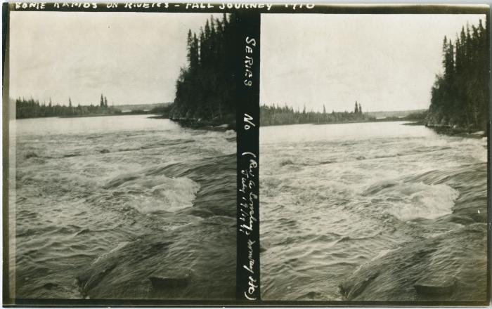 Some rapids on river journey, fall 1910