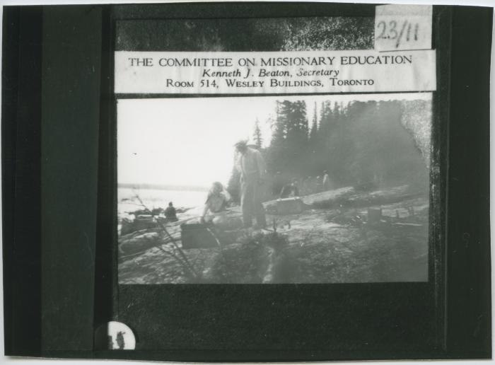 [Between Norway House and Oxford House there were no stopping places, that is no houses or communities : you stopped whenever it was time to eat or sleep by the side of the lake or river]