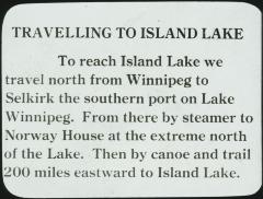 Travelling to Island Lake