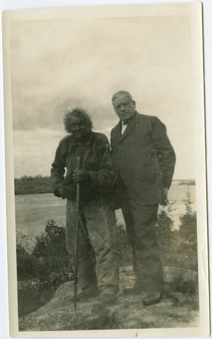 [Rev. T. Ferrier and John Memeno, the last Cree Indian to remember James Evans, Norway House, Man.]