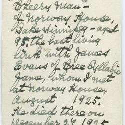 John Bull [John Meneno] : "Cheery man" of Norway House ... the last living link with James Evans of Cree Syllabic fame