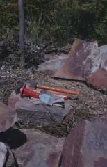Some of the stones from the nearby Whitefish Reserve and tools to cut