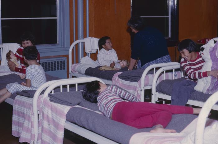 Primary grades dorm. [dormitory] at U.C. [United Church] day and residential school