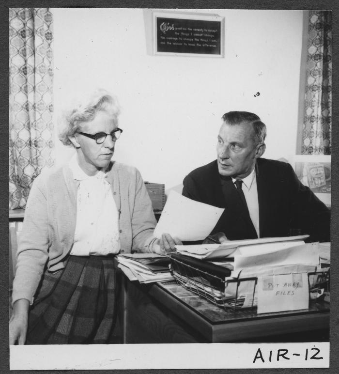 Alberni Indian Residence Alberni, B. C. Mr. John Andrews, resident principal and Miss Jessie Oliver, deaconess who assists him.