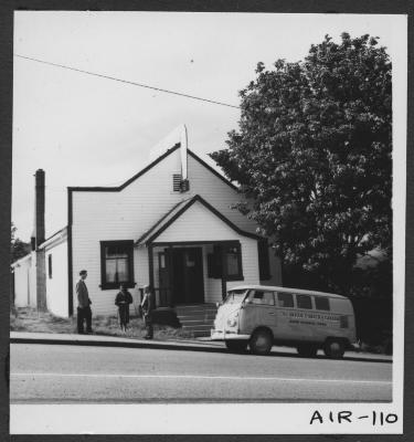 Alberni Indian Residence Alberni, B. C. Rev. F. E. (Ed) Kempling visiting Friendship Centre.