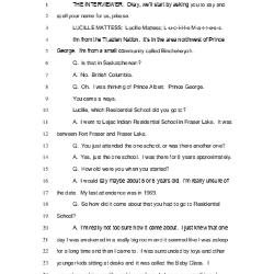 Lucille Mattess – Lejac Indian Residential School, Fraser Lake, British Columbia