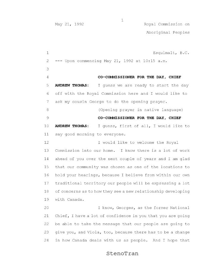 RCAP Hearing: Esquimalt, BC 92-05-21 [Transcript]