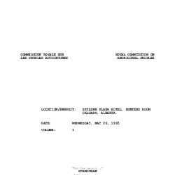 RCAP Hearing: Calgary, ALTA 93-05-26 [Audio]