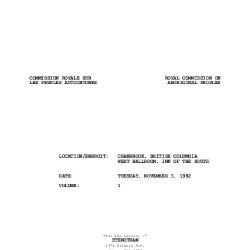 RCAP Hearing: Cranbrook, BC 92-11-03 [Audio]