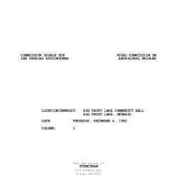 RCAP Hearing: Big Trout Lake, ONT 92-12-04 [Audio]